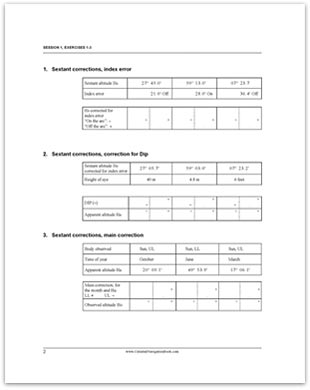 sextant corrections