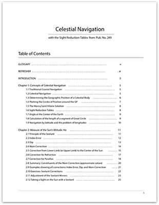 table of contents